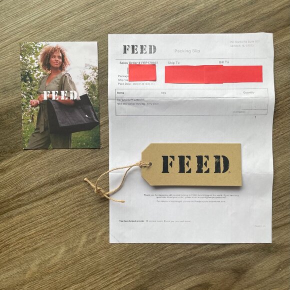 FEED brand Canvas Work Bag/Tote - Army Green $80 - Picture 13 of 14